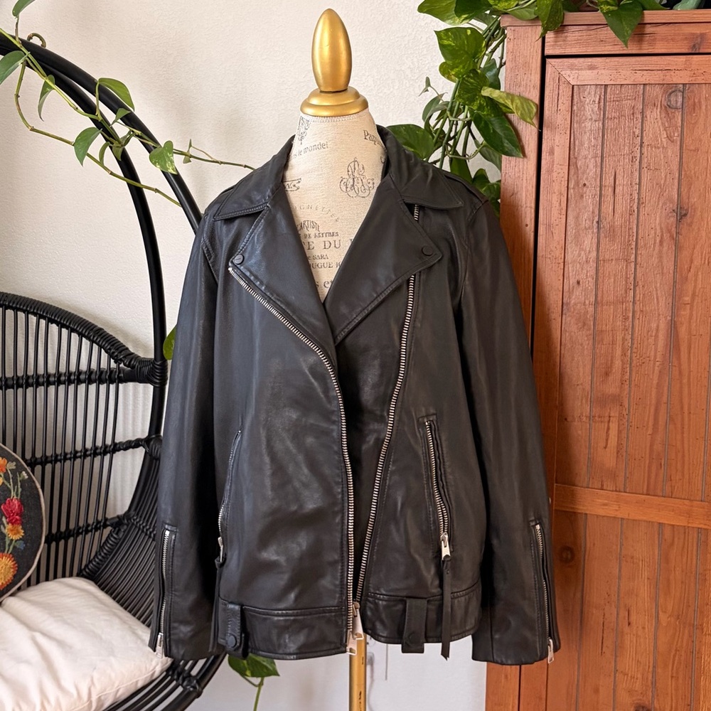 All Saints Classic Black Leather Jacket